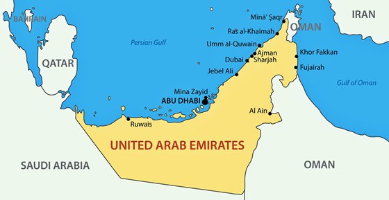 Детальная карта Эмиратов