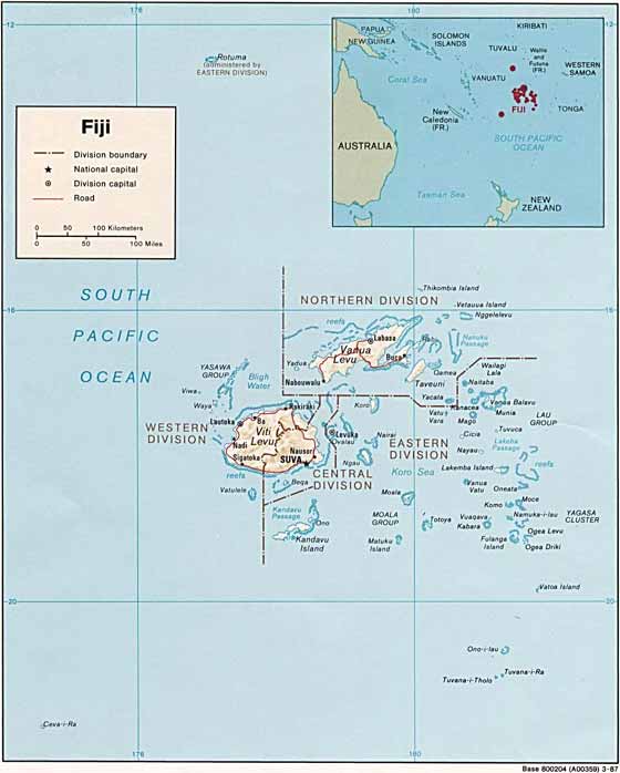 Детальная карта Фиджи