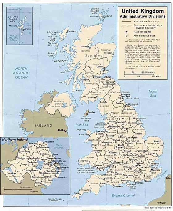 Detaillierte Karte von Grossbritannien