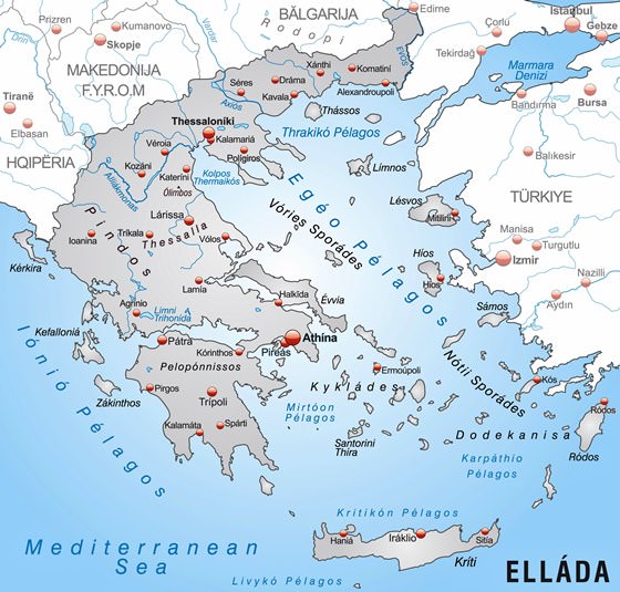Detaillierte Karte von Griechenland