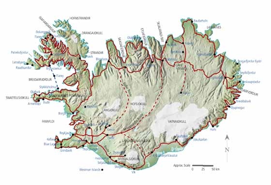 Große Karte von Island