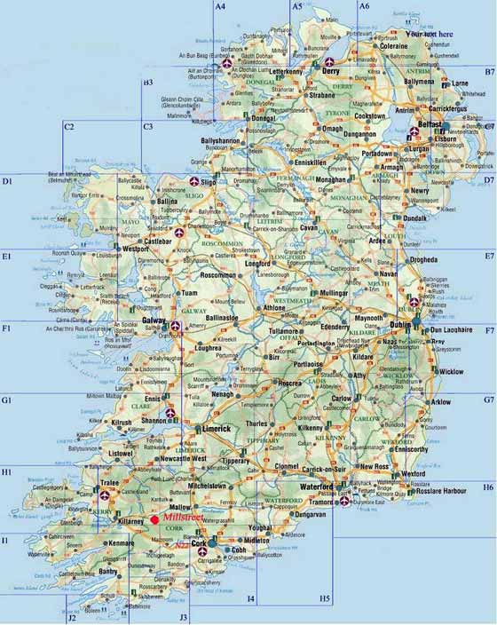Крупномасштабная карта Ирландии для распечатывания или скачки