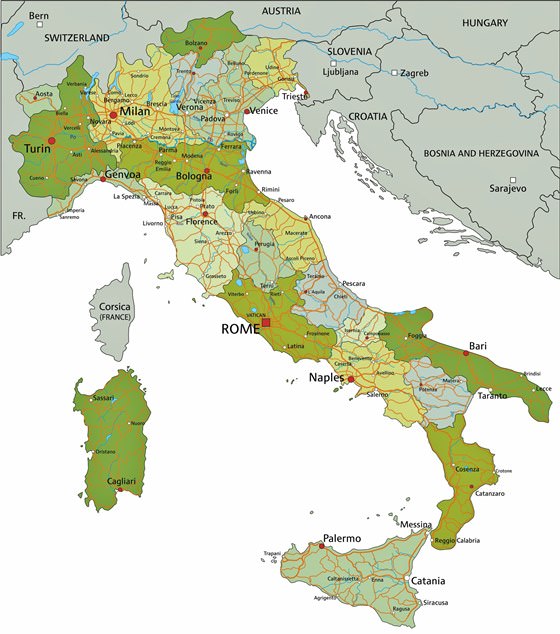 Plattegrond van Italie