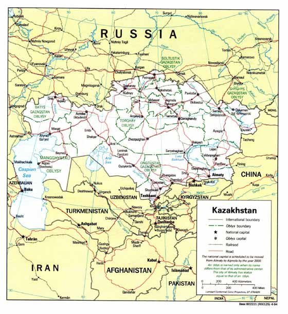 Detailed map Kazakhstan