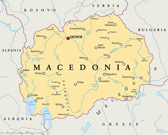 Детальная карта Македонии