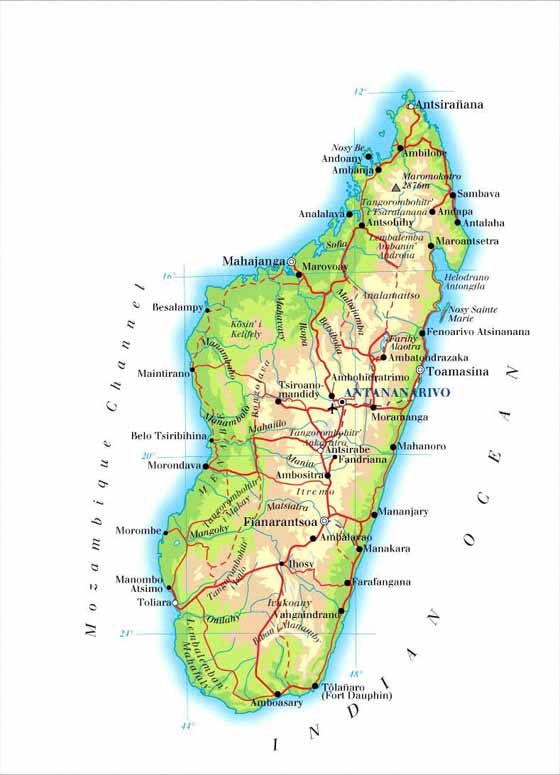 Plattegrond van Madagascar