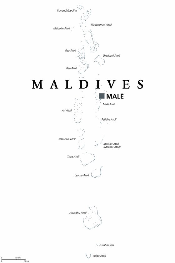 Детальная карта Мальдив