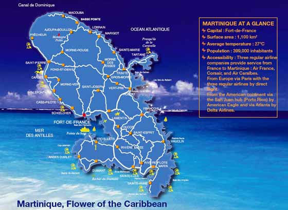 Detaillierte Karte von Martinique