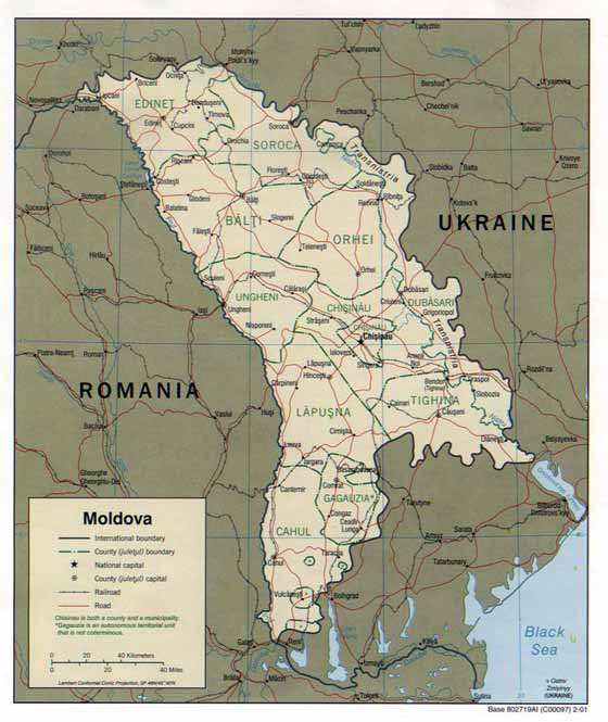 Large map of Moldova