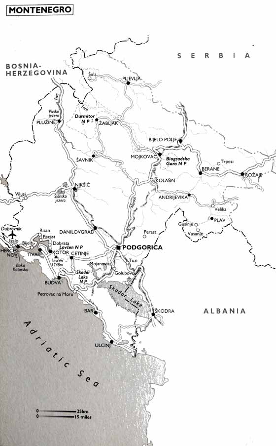 Kaart van Montenegro