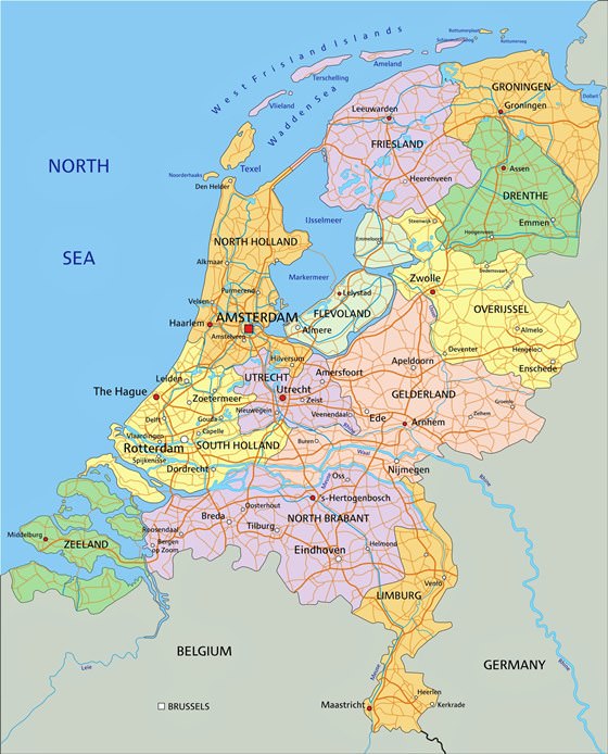 Büyük haritası Hollanda