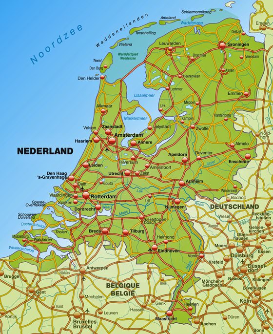 Carte de Pays-Bas