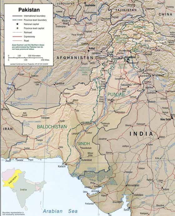 Large map of Pakistan