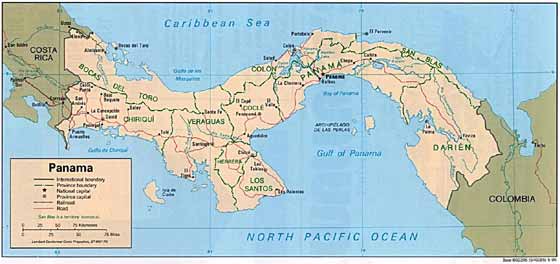 Detailed map of Panama