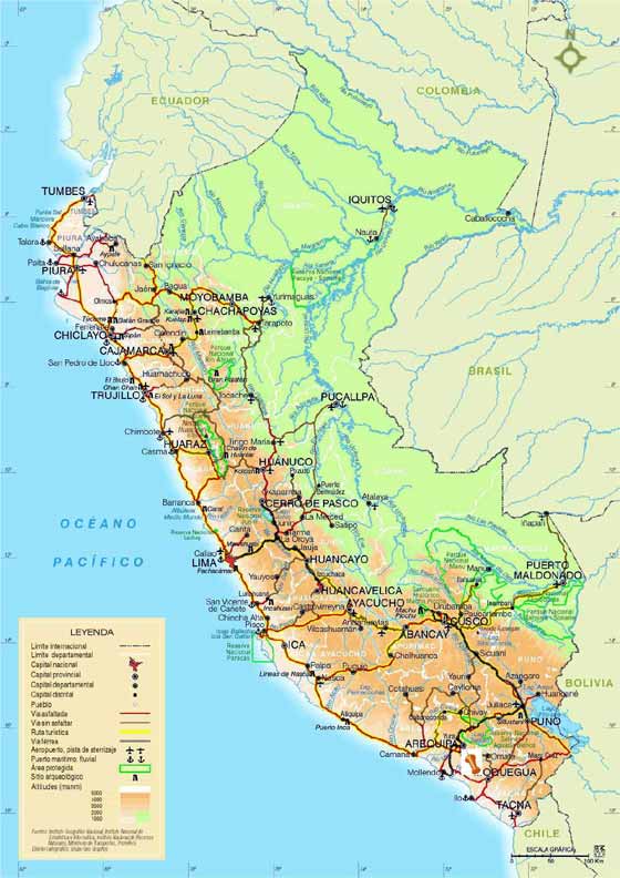 Large map of Peru