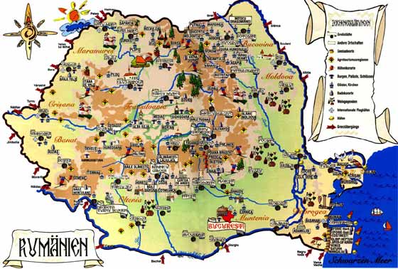 Detailed map of Romania