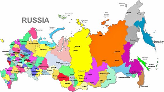 Detailed map Russia