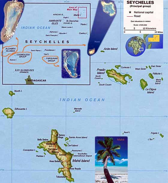 Large map of Seychelles