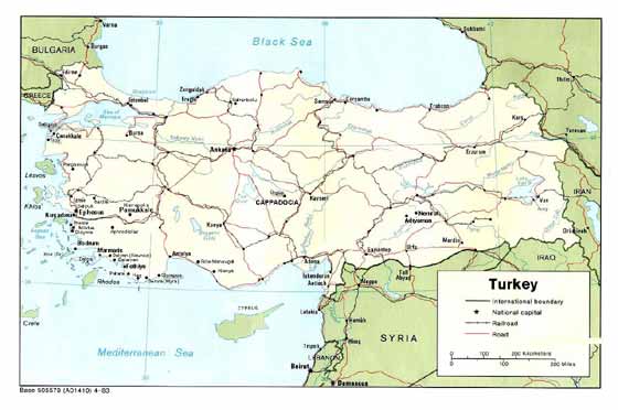 Plattegrond van Turkije