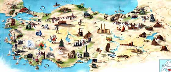Большая карта Турции для распечатывания или скачки