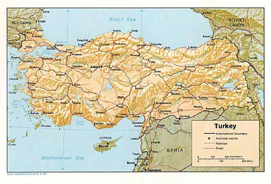 Plattegrond van Turkije