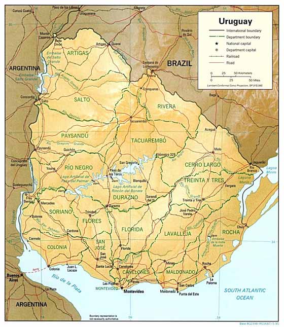 Gran mapa de Uruguay