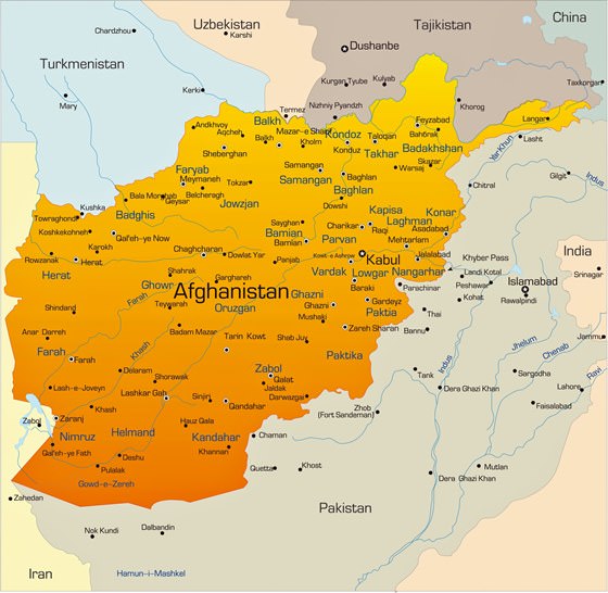 Karte der Städte in Afghanistan