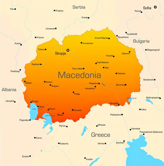 Map of cities in Macedonia
