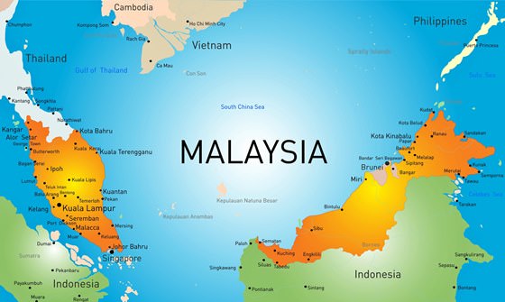 Map of cities in Malaysia