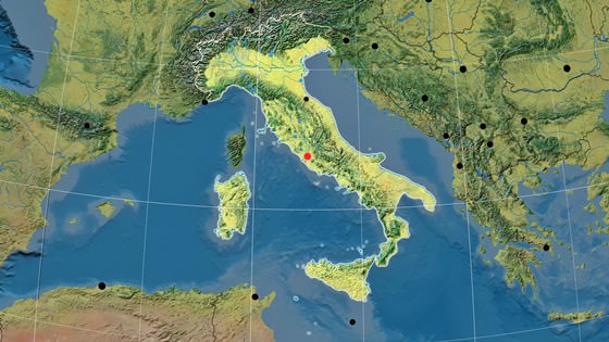 Mapa en relieve de Italia
