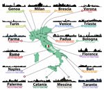 Mapa de lugares de interés en Italia Mapa de lugares de interés en Italia