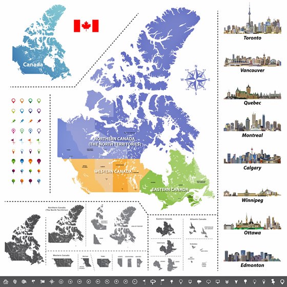 Карта достопримечательностей Канады