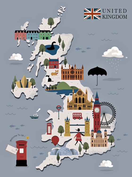 Büyük Britanya gezi haritası