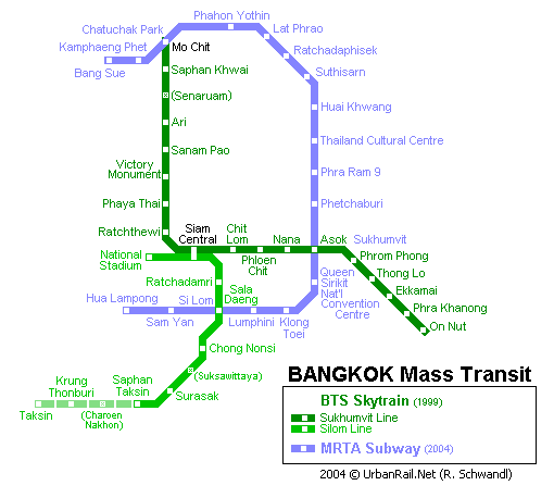 Map of metro in Bangkok