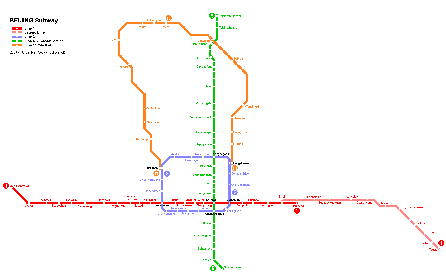 Map of metro in Beijing