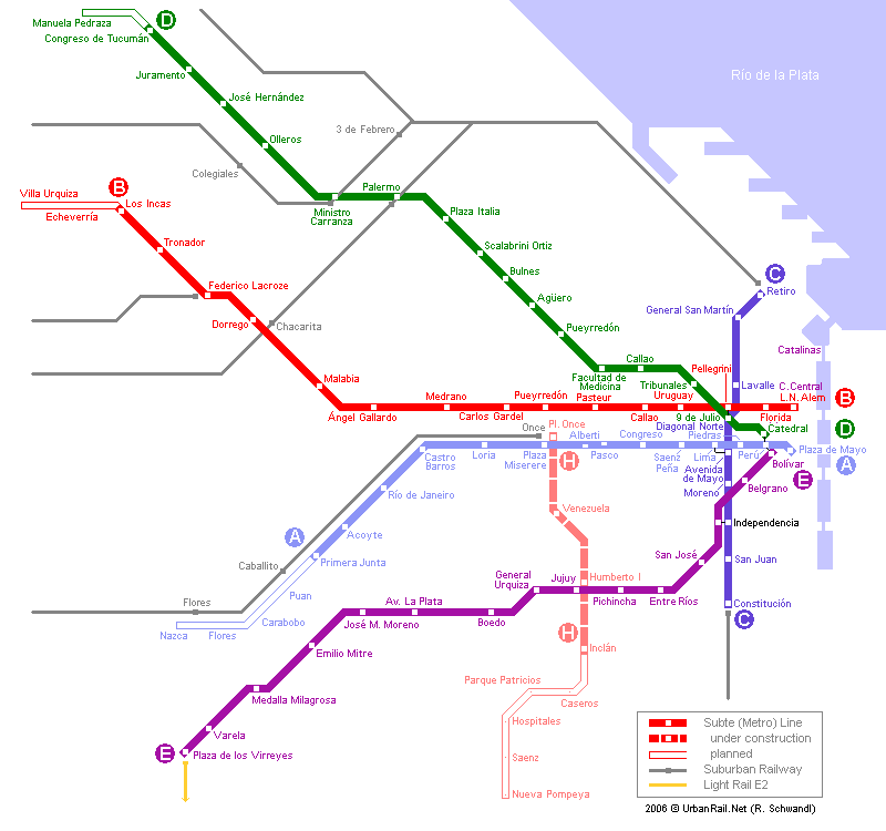 Buenos Aires Subway Map For Download Metro In Buenos Aires