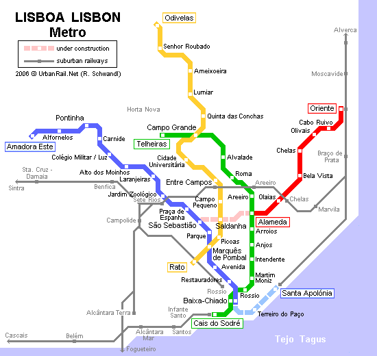 Les dimensions de cette carte du mÃ©tro de Lisbonne - 550 X 520 pixels ...