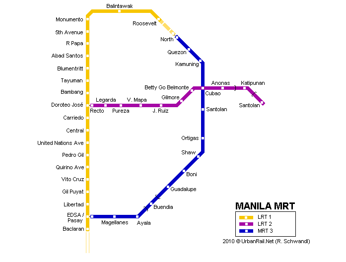 Map of metro in Manila