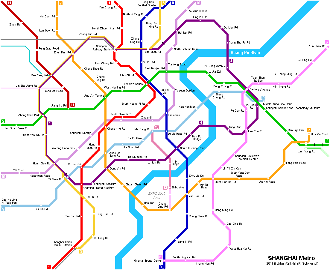 Map of metro in Shanghai