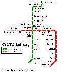 Kyoto metro kaart - OrangeSmile.com