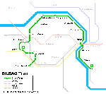 Carte des itinéraires de tram Bilbao