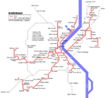 Carte des itinéraires de tram Bordeaux