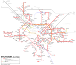 Carte des itinéraires de tram Bucarest