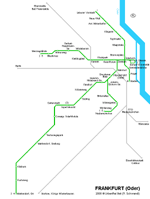 Carte des itinéraires de tram Francfort-sur-le-Main