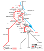 Carte des itinéraires de tram Kosice