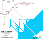 Carte des itinéraires de tram Mestre