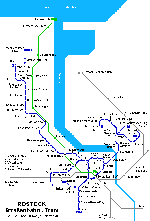 Carte des itinéraires de tram Rostock
