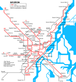 Carte des itinéraires de tram Szczecin