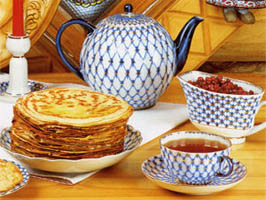 Berühmte russische Pfannkuchen - blini