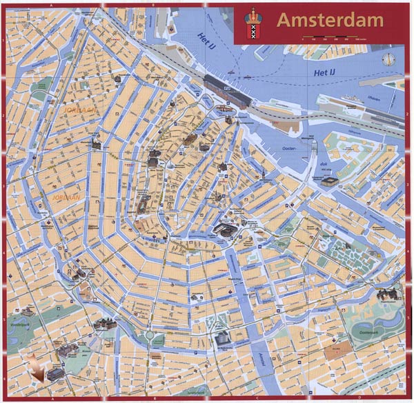 High-resolution large map of Amsterdam - download for print out